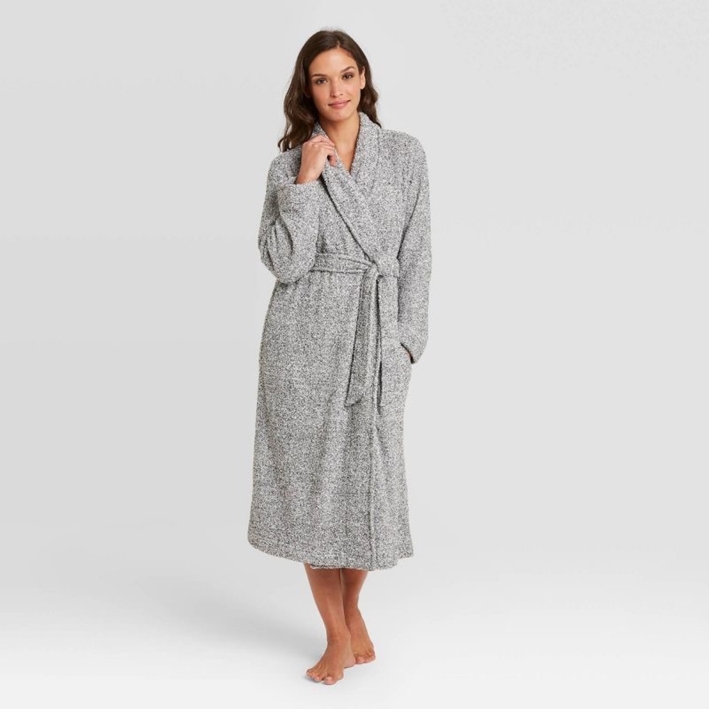 NWT Stars Above Cozy Chenille Robe Gray Size M/L